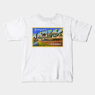 Greetings from Lompoc, California - Vintage Large Letter Postcard Kids T-Shirt